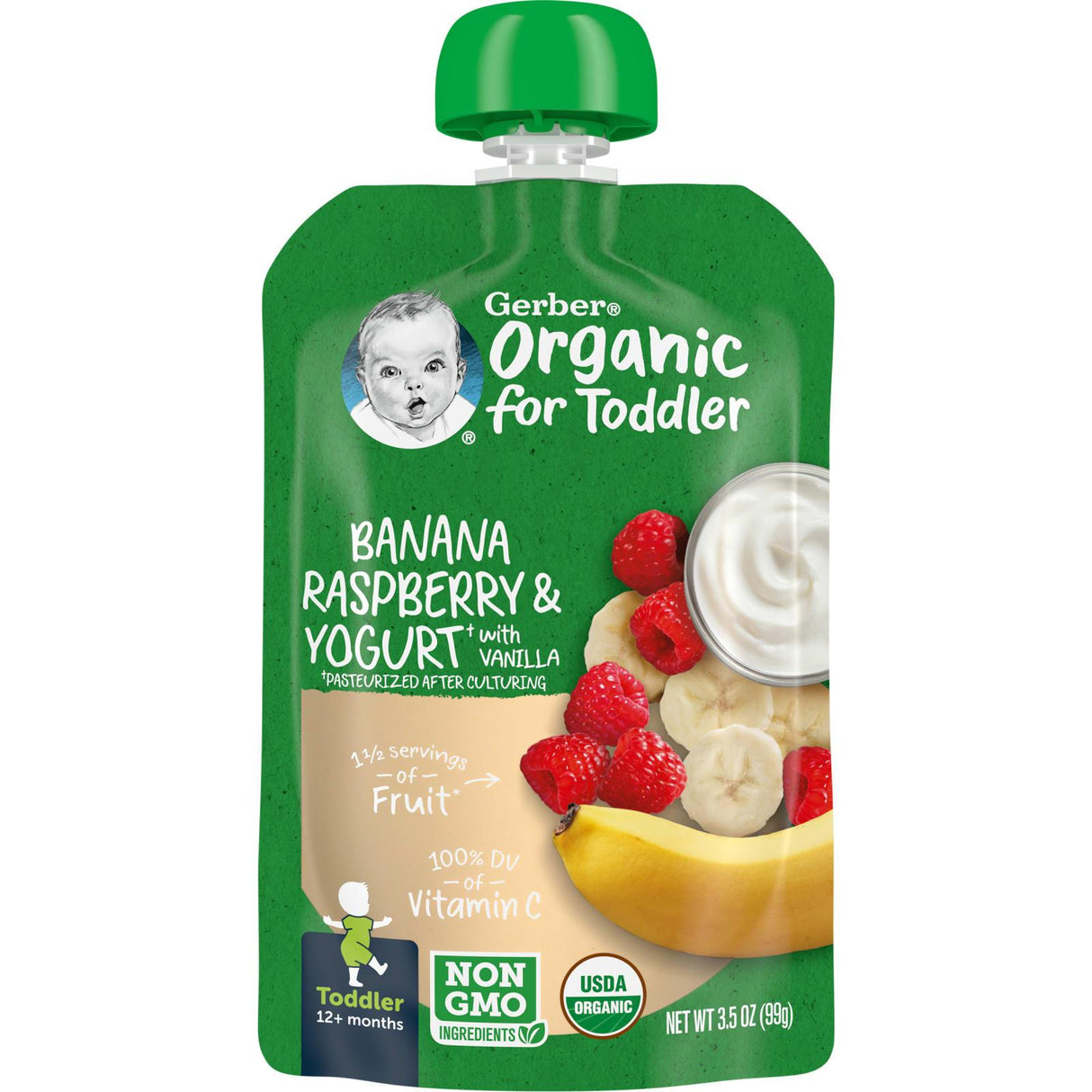 Gerber, Organic for Toddler, Plant-Tastic, 12+Months, Summer Fruit & Veggie Smash with Oats, 3.5 oz (99 g) - Supply Center USA