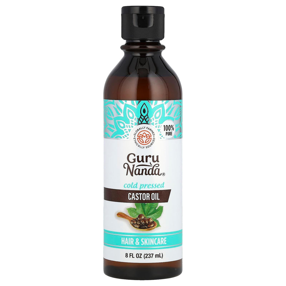 GuruNanda, Cold Pressed Castor Oil, 8 fl oz (237 ml) - Supply Center USA