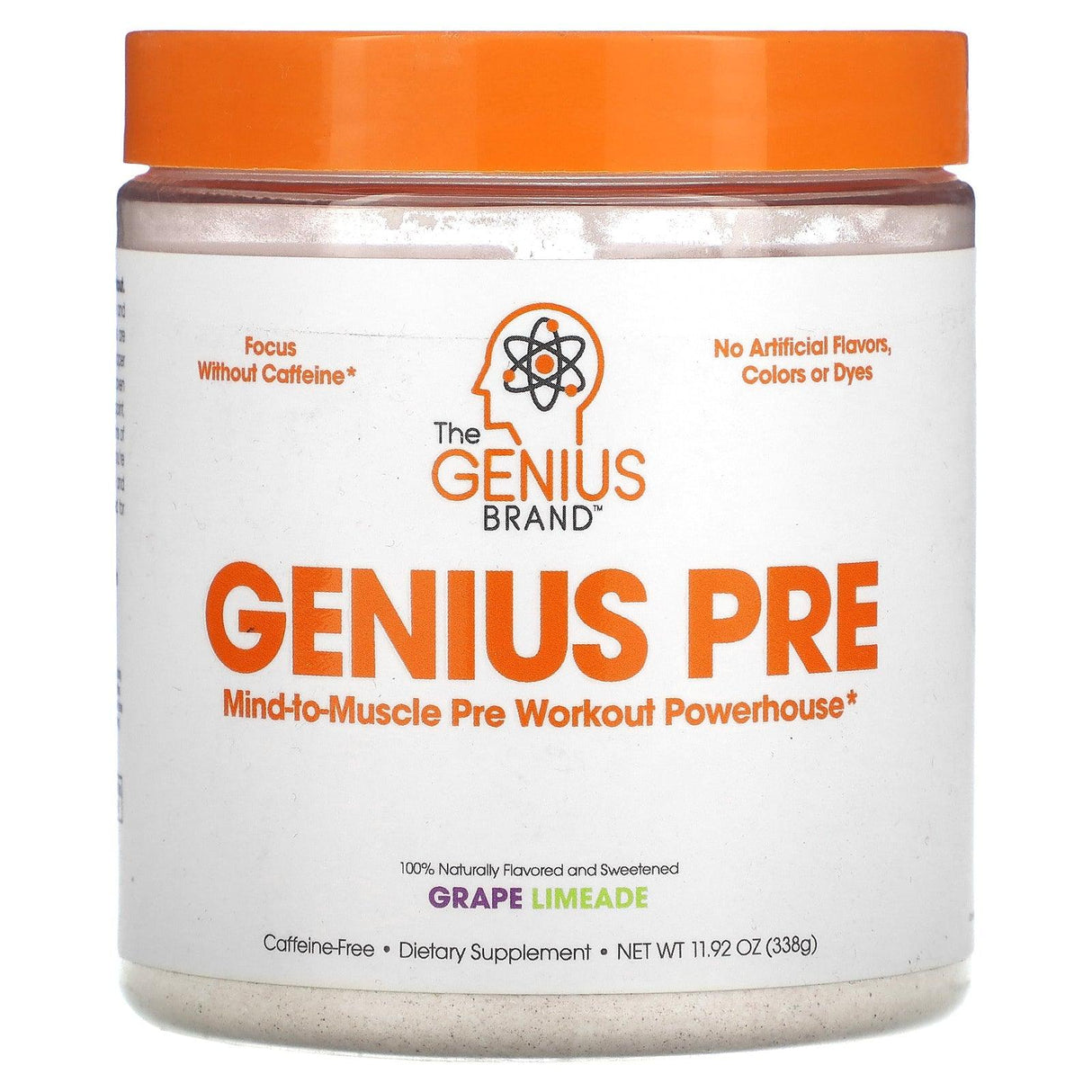 The Genius Brand, Genius Pre, Pre-Workout Powerhouse, Blue Raspberry, 11.15 oz (316 g) - Supply Center USA