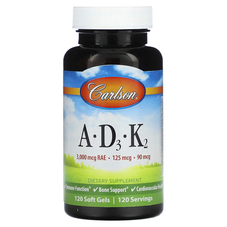 Carlson, A, D3, K2, 120 Softgels - Supply Center USA