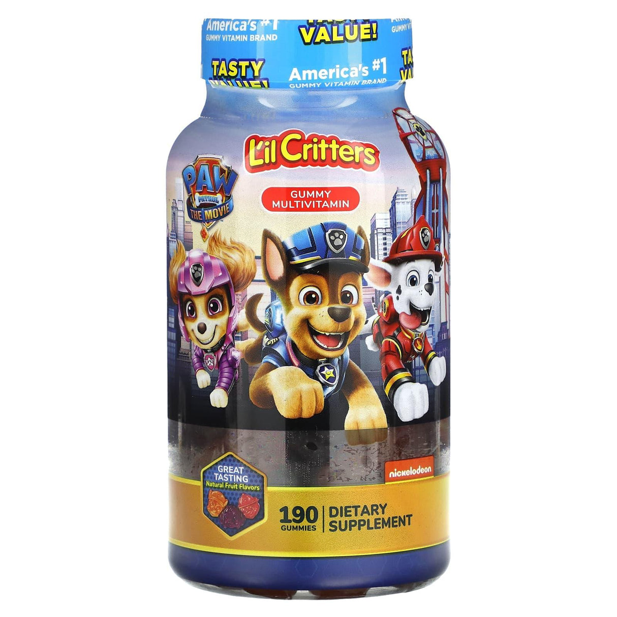 L'il Critters, Paw Patrol The Movie, Gummy Multivitamin, Natural Fruit, 190 Gummies - Supply Center USA