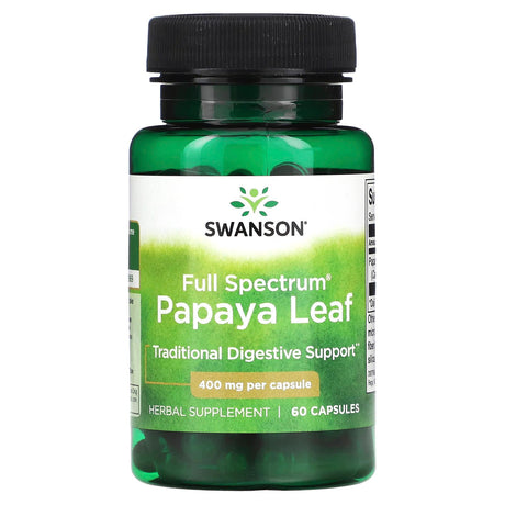 Swanson, Full Spectrum Papaya Leaf, 400 mg, 60 Capsules - Supply Center USA