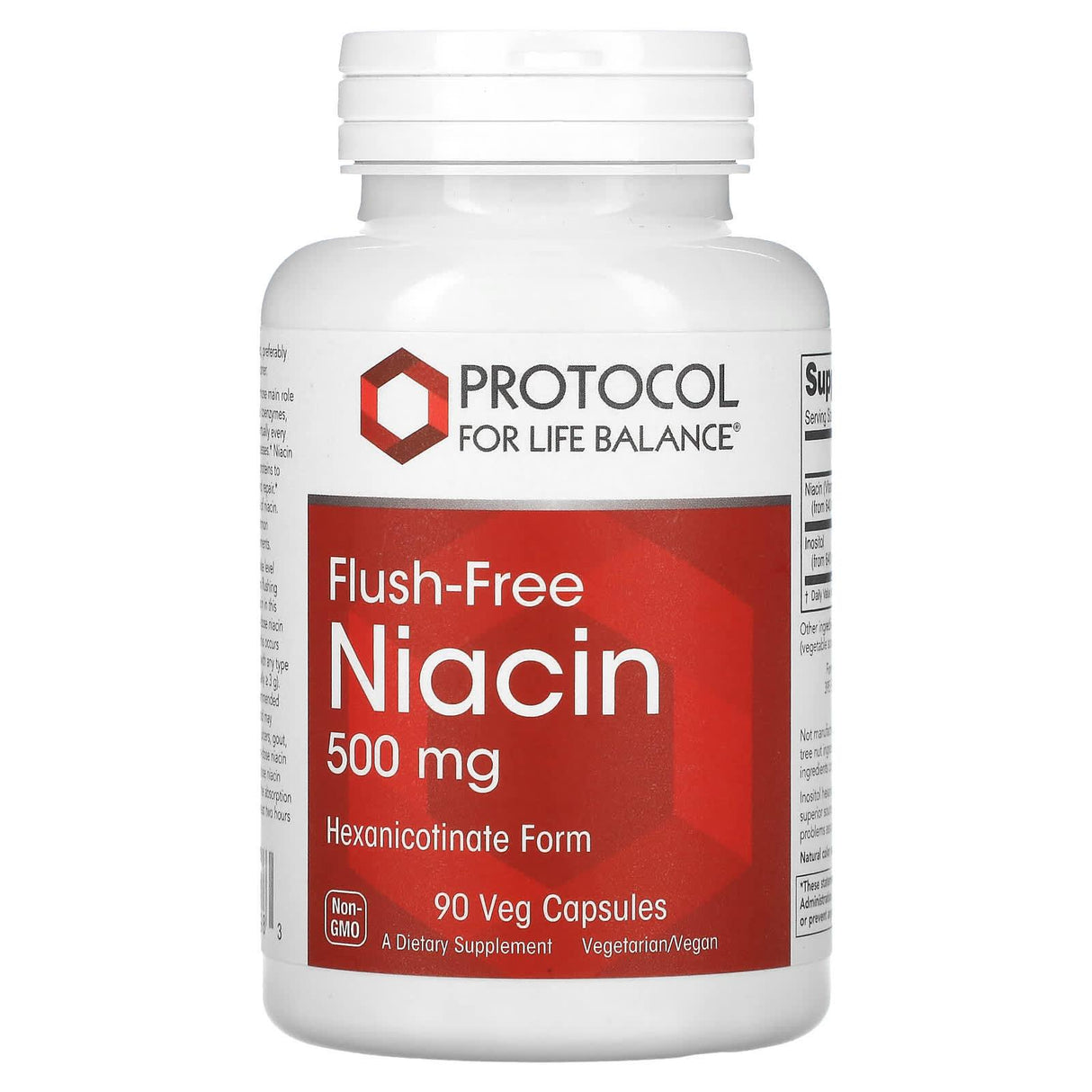 Protocol for Life Balance, Flush-Free Niacin, 500 mg, 90 Veg Capsules - Supply Center USA