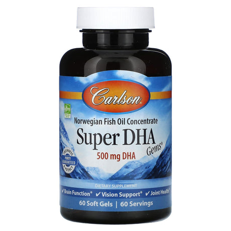 Carlson, Super DHA Gems, 500 mg, 60 Soft Gels - Supply Center USA