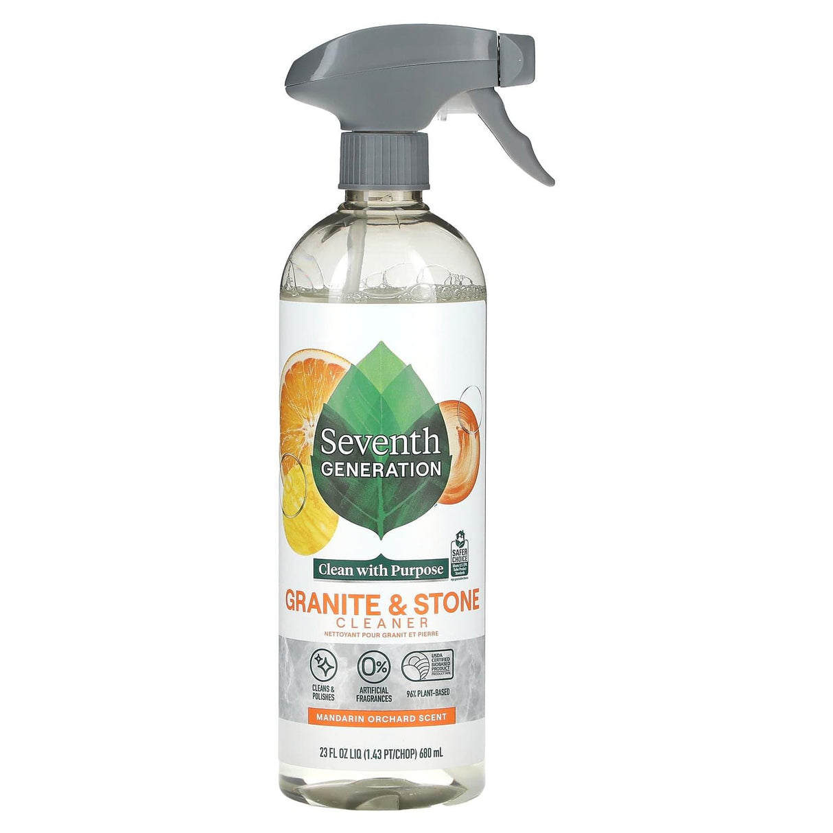 Seventh Generation, Granite & Stone Cleaner, Mandarin Orchard, 23 fl oz (680 ml) - Supply Center USA