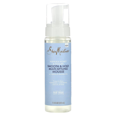 SheaMoisture, Manuka Honey & Yogurt, Smooth & Hold Multi-Styling Mousse w/ Mafura & Baobab Oils, 7.5 fl oz (222 ml) - Supply Center USA