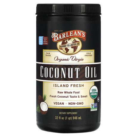 Barlean's, Organic Virgin Coconut Oil, Island Fresh, 32 fl oz (946 ml) - Supply Center USA