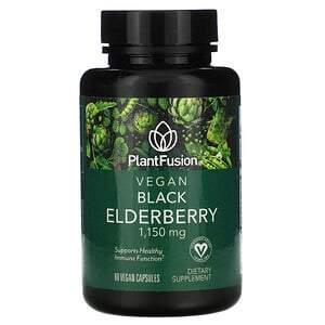 PlantFusion, Vegan Black Elderberry, 1,150 mg, 60 Vegan Capsules - Supply Center USA