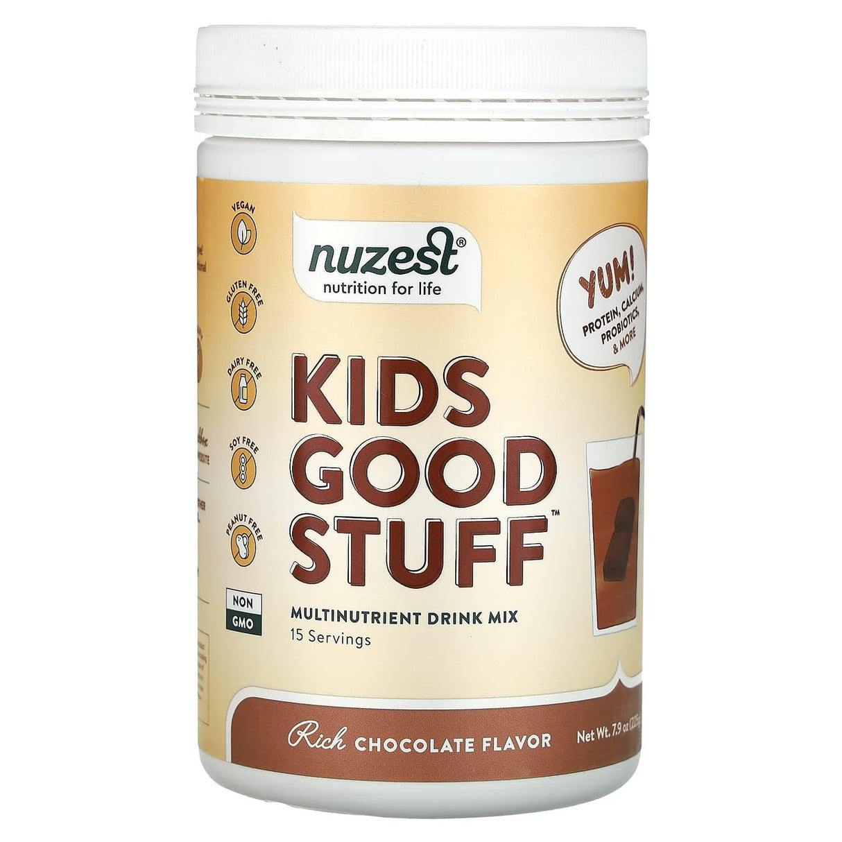 Nuzest, Kids Good Stuff, Multinutrient Drink Mix, Rich Chocolate, 7.9 oz (225 g) - Supply Center USA