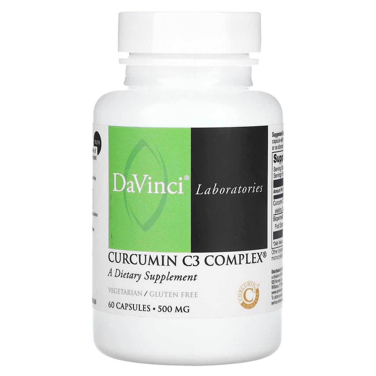 DaVinci Laboratories of Vermont, Curcumin C3 Complex, 500 mg, 60 Capsules - Supply Center USA