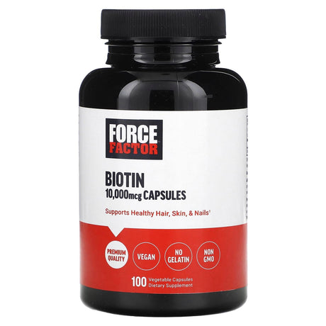 Force Factor, Biotin, 10,000 mcg, 100 Vegetable Capsules - Supply Center USA