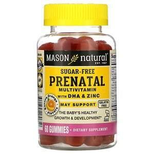 Mason Natural, Prenatal Multivitamin with DHA & Zinc, Sugar-Free, Banana Orange, 60 Gummies - Supply Center USA