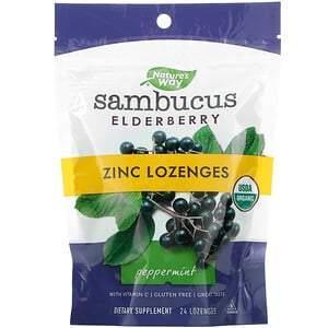 Nature's Way, Sambucus, Zinc Lozenges, Peppermint, 24 Lozenges - Supply Center USA