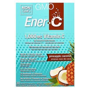 Ener-C, Vitamin C, Effervescent Powdered Drink Mix, Pineapple Coconut, 30 Packets, 9.7 oz (274.8 g) - Supply Center USA