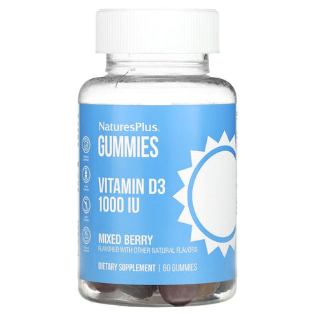 NaturesPlus, Vitamin D3 Gummies, Strawberry, 5,000 IU, 60 Gummies - Supply Center USA