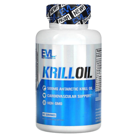 EVLution Nutrition, Krill Oil, 500 mg, 60 Softgels - Supply Center USA