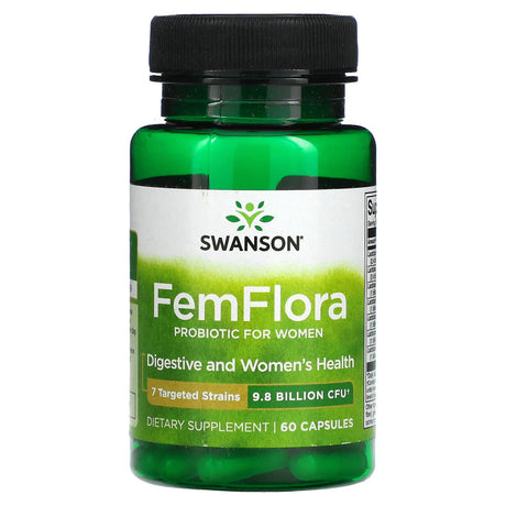 Swanson, FemFlora, Probiotic For Women, 9.8 Billion CFU, 60 Capsules - Supply Center USA