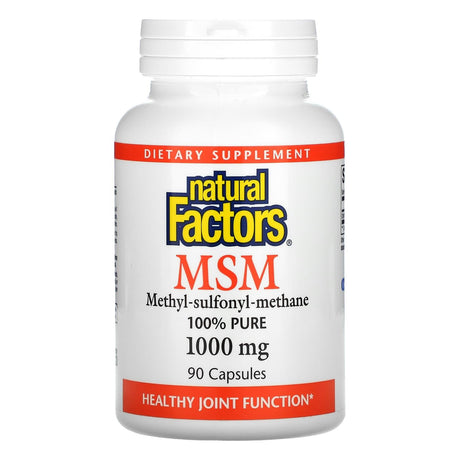 Natural Factors, MSM, Methyl-Sulfonyl-Methane, 1,000 mg, 180 Capsules - Supply Center USA