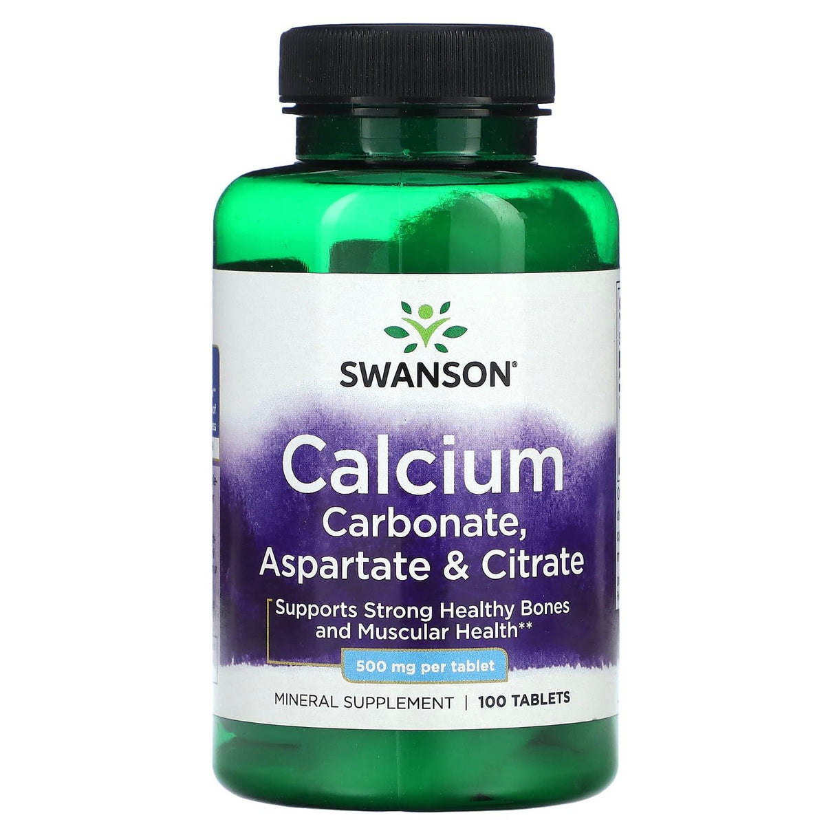 Swanson, Calcium Carbonate, Aspartate & Citrate, 500 mg, 100 Tablets - Supply Center USA