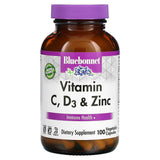 Bluebonnet Nutrition, Vitamin C, D3 & Zinc, 50 Vegetable Capsules - Supply Center USA