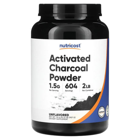 Nutricost, Activated Charcoal Powder, Unflavored, 2 lb (907 g) - Supply Center USA