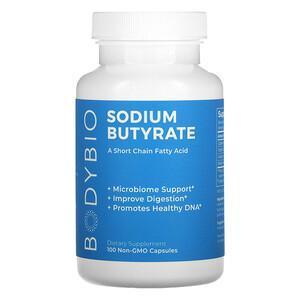 BodyBio, Sodium Butyrate, 100 Non-GMO Capsules - Supply Center USA