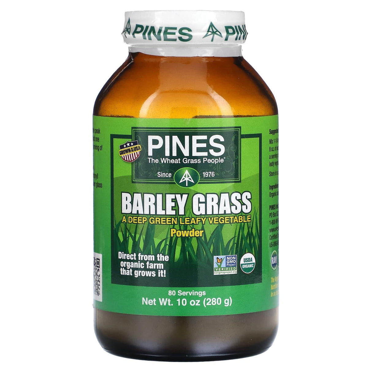 Pines International, Barley Grass Powder , 3.5 oz (100 g) - Supply Center USA