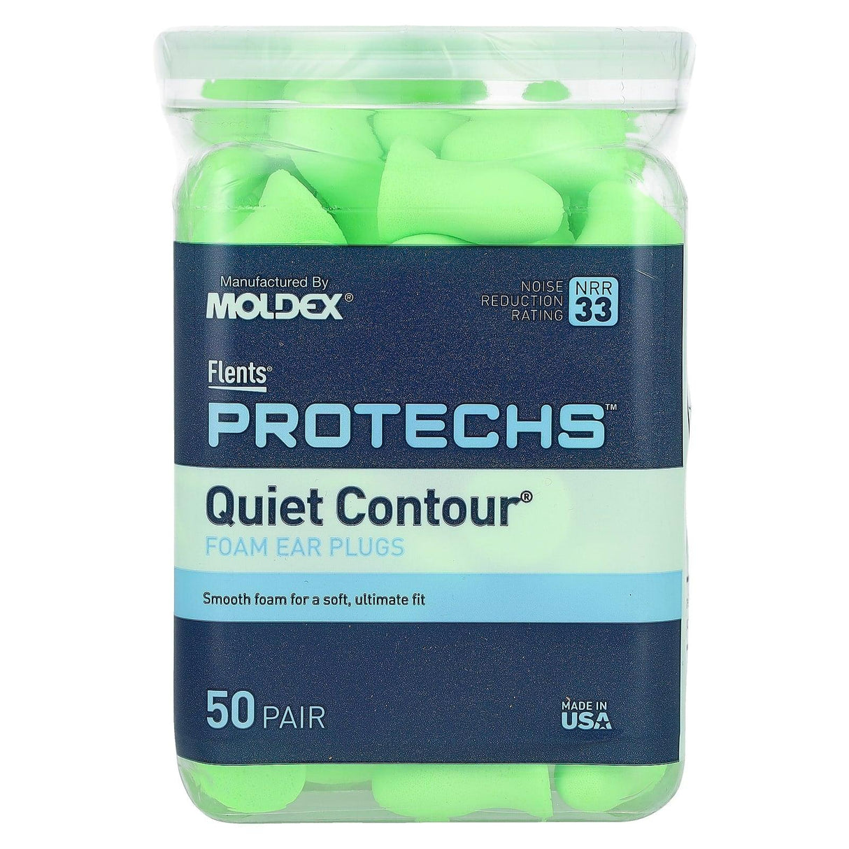 Flents, Protechs, Quiet Contour, Foam Ear Plugs, 50 Pair - Supply Center USA