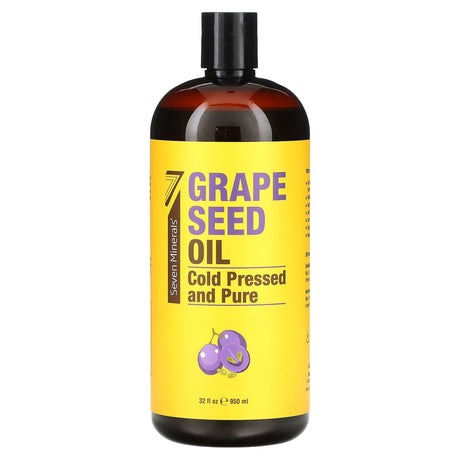 Seven Minerals, Grape Seed Oil, Cold Pressed and Pure, Unscented, 32 fl oz (950 ml) - Supply Center USA