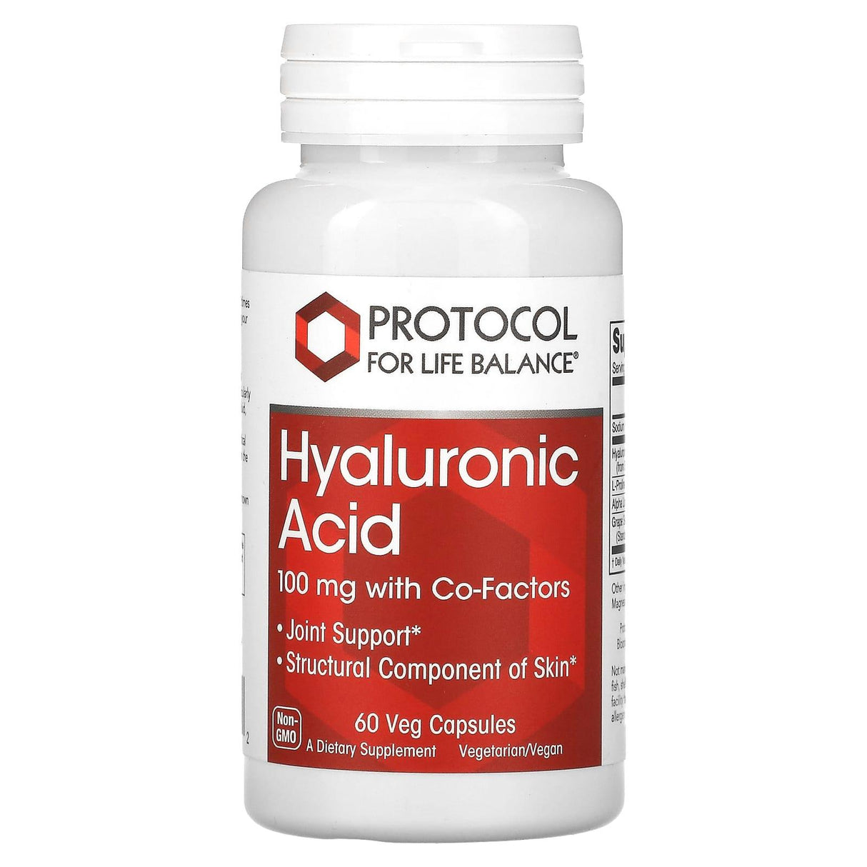 Protocol for Life Balance, Hyaluronic Acid, 100 mg, 60 Veg Capsules - Supply Center USA