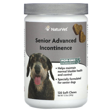 NaturVet, Senior Advanced Incontinence, For Dogs, 120 Soft Chews, 12.6 oz (360 g) - Supply Center USA