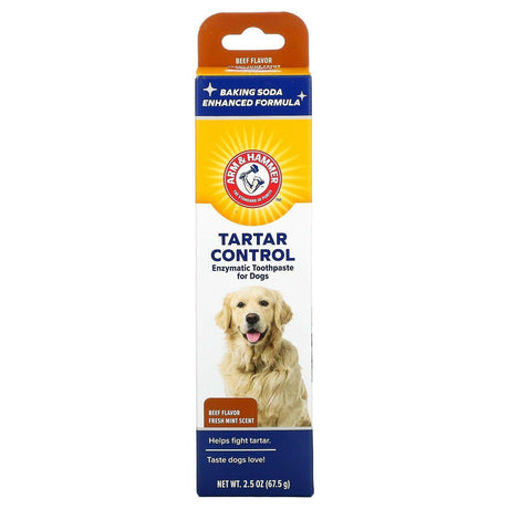 Arm & Hammer, Tartar Control, Enzymatic Toothpaste for Dogs, Beef, 2.5 oz (67.5 g) - Supply Center USA