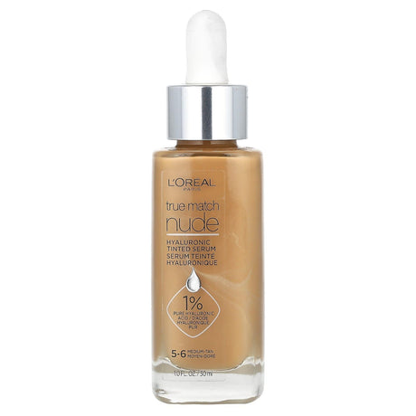 L'Oréal, True Match Nude, Hyaluronic Tinted Serum, 5-6 Medium-Tan, 1 fl oz (30 ml) - Supply Center USA