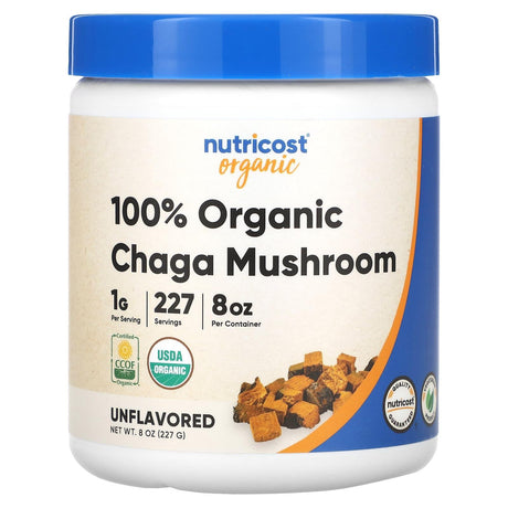 Nutricost, 100% Organic Chaga Mushroom, Unflavored, 8 oz (227 g) - Supply Center USA