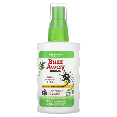 Quantum Health, Buzz Away Extreme, Deet-Free Insect Repellent, 2 fl oz (59 ml) - Supply Center USA