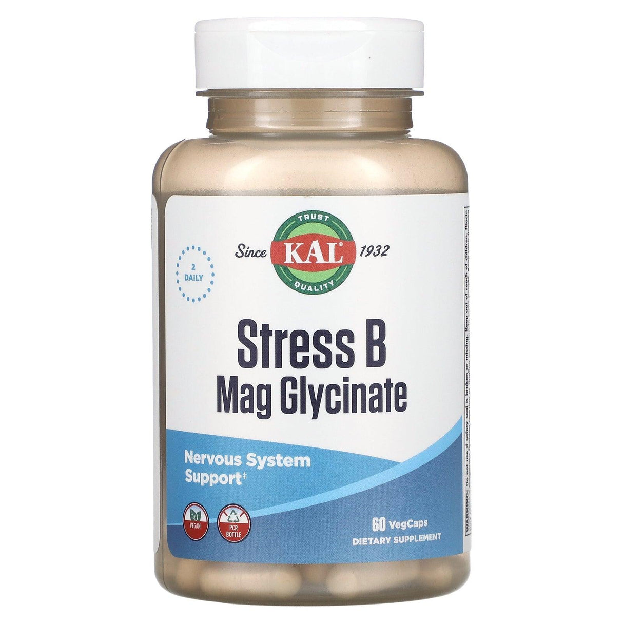 KAL, Stress B Mag Glycinate, 60 VegCaps - Supply Center USA