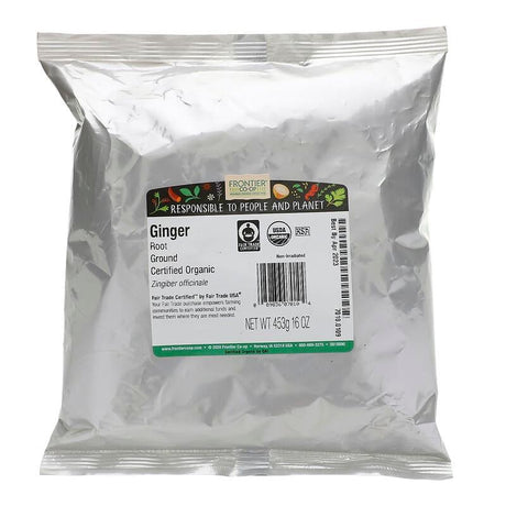 Frontier Co-op, Organic Ground Ginger Root, 16 oz (453 g) - Supply Center USA