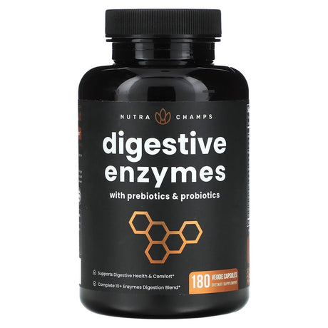 NutraChamps, Digestive Enzymes with Prebiotics & Probiotics, 180 Veggie Capsules - Supply Center USA