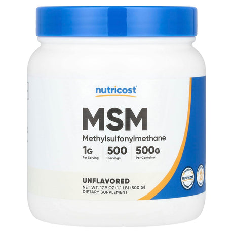 Nutricost, MSM, Unflavored, 17.9 oz (500 g) - Supply Center USA