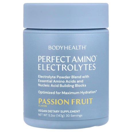 BodyHealth, Perfect Amino™ Electrolytes, Passion Fruit , 5.2 oz (147 g) - Supply Center USA