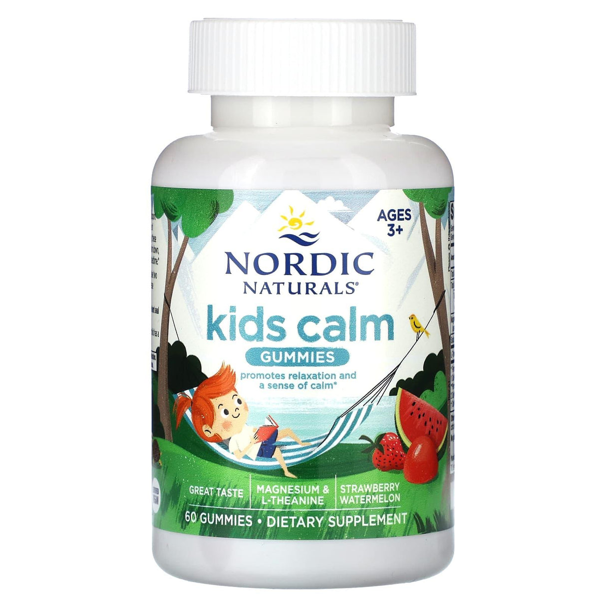 Nordic Naturals, Kids Calm Gummies, Ages 3+, Strawberry Watermelon, 60 Gummies - Supply Center USA