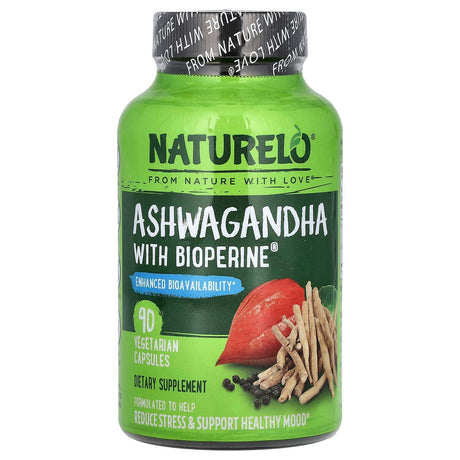 NATURELO, Ashwagandha With BioPerine®, 90 Vegetarian Capsules - Supply Center USA