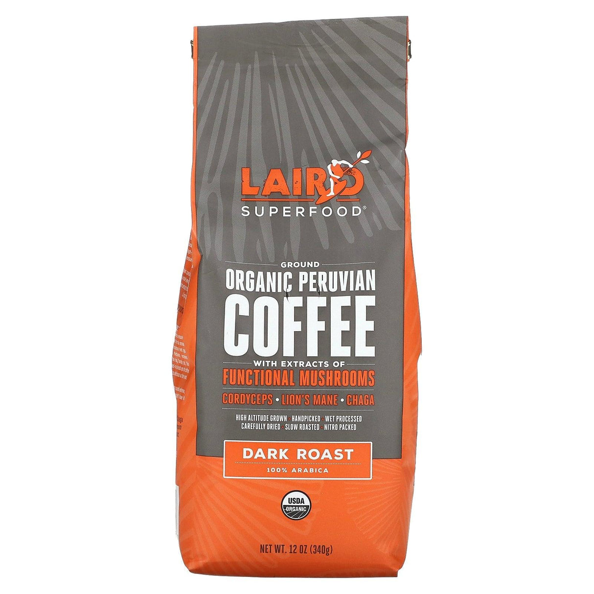 Laird Superfood, Organic Peruvian Coffee, Ground, Dark Roast, 12 oz (340 g) - Supply Center USA