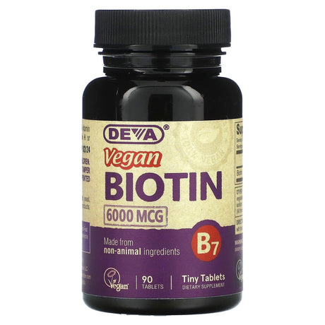 Deva, Vegan Biotin, 6,000 mcg , 90 Tablets - Supply Center USA