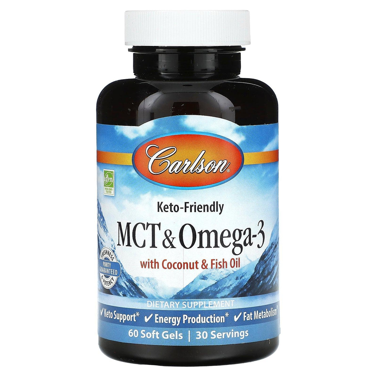 Carlson, MCT & Omega-3 With Coconut & Fish Oil, 60 Soft Gels - Supply Center USA