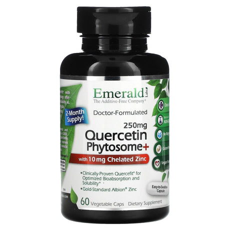 Emerald Laboratories, Quercetin Phytosome+, 250 mg, 60 Vegetable Caps - Supply Center USA