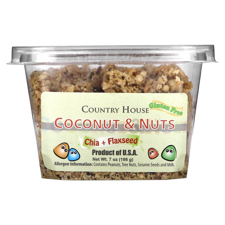 Country House Natural, Coconut & Nuts, Chia + Flaxseed, 7 oz (198 g) - Supply Center USA