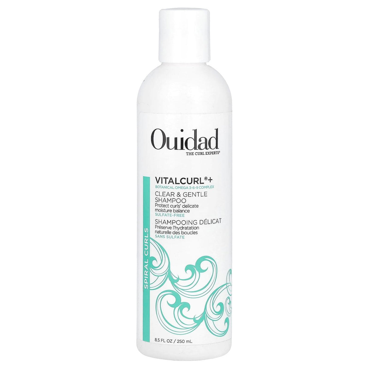 Ouidad, VitaCurl®+, Clear & Gentle Shampoo, Spiral Curls, 8.5 fl oz (250 ml) - Supply Center USA