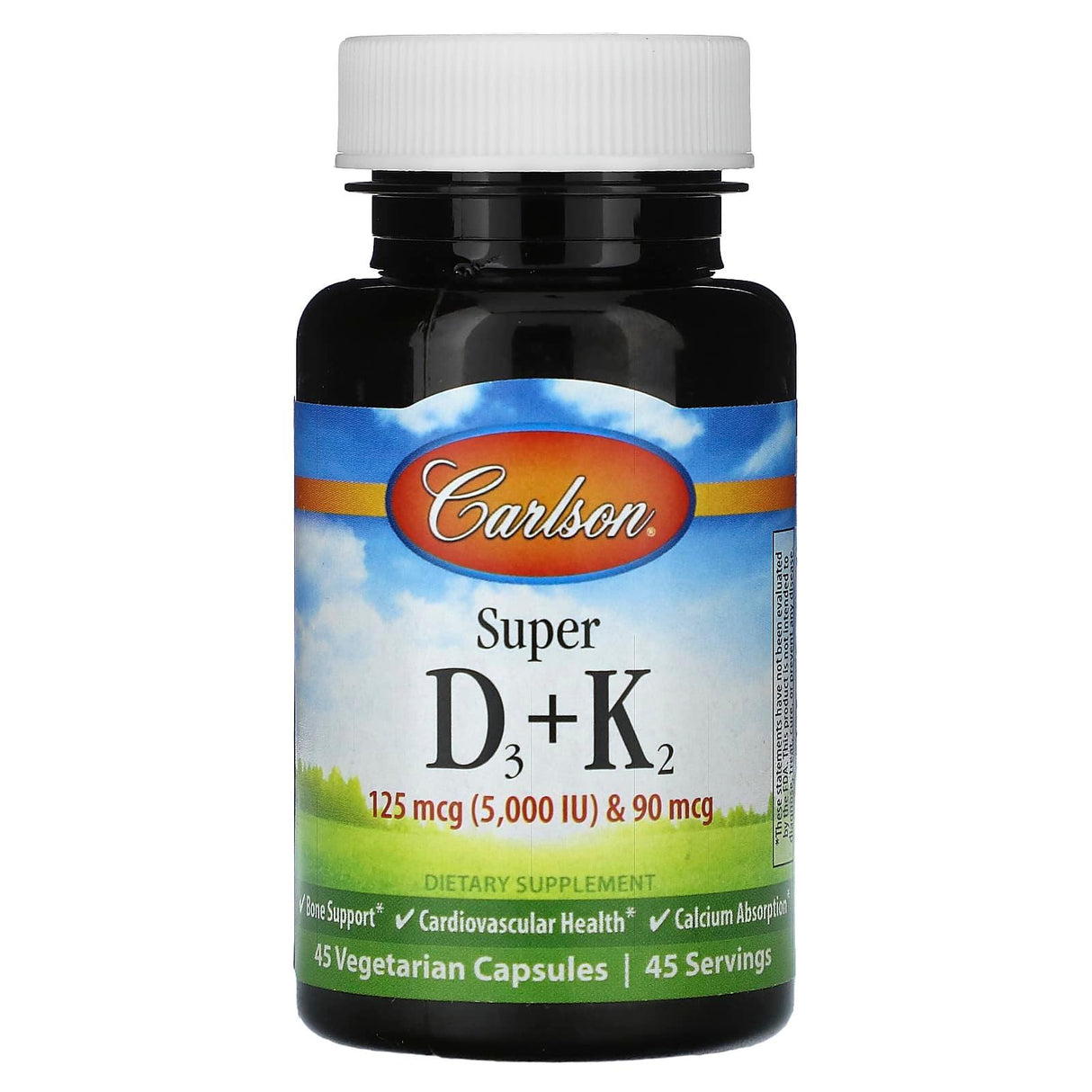 Carlson, Super D3 + K2, 90 Vegetarian Capsules - Supply Center USA