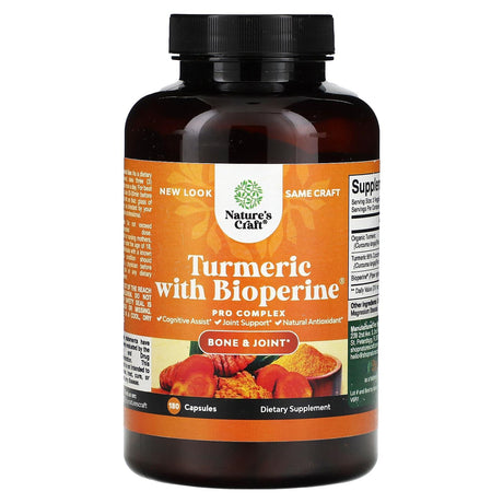 Nature's Craft, Turmeric With BioPerine®, 90 Capsules - Supply Center USA